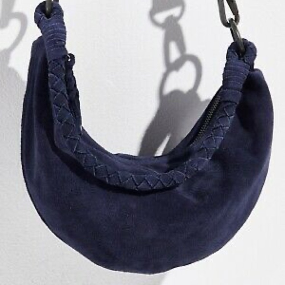 Free People Blue Suede moon crossbody sling New without tags